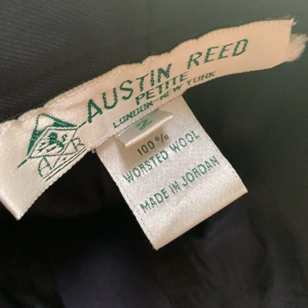 Austin Reed Petite Classic Worsted Wool Black and Navy Pants - Picture 5 of 5